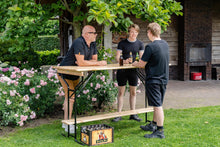 Load image into Gallery viewer, MaximaVida foldable bar table Berlin 180 cm x 80 cm- 3 layers of clear varnish- FSC wood