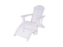 Afbeelding in Gallery-weergave laden, MaximaVida kunststof adirondack tuinstoel met voetenbankje Montreal wit - 17,5 kg uitvoering