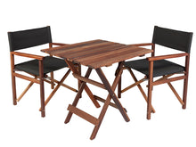 Load image into Gallery viewer, MaximaVida mahoniehouten regisseursstoel set Cannes zwart 1 tafel en 2 stoelen