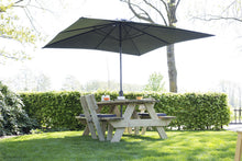 Afbeelding in Gallery-weergave laden, Madison Syros luxe parasol vierkant grijs 280 x 280 cm exclusief voet