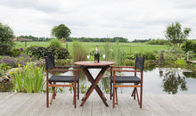 Load image into Gallery viewer, MaximaVida mahoniehouten regisseursstoel set Cannes zwart 1 tafel en 2 stoelen