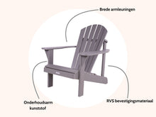 Load image into Gallery viewer, MaximaVida polywood adirondack garden chair Montreal grey – luxurious version
