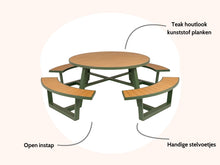 Load image into Gallery viewer, MaximaVida round aluminium picnic table Bermuda Ø 250 cm olive green
