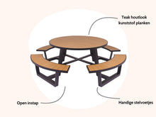 Load image into Gallery viewer, MaximaVida round aluminium picnic table Bermuda Ø 250 cm black
