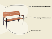 Afbeelding in Gallery-weergave laden, MaximaVida aluminium tuinbank Bermuda 120 cm zwart
