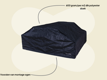 Afbeelding in Gallery-weergave laden, MaximaVida picknicktafel beschermhoes London 150 cm - 180 cm zwart - zware uitvoering

