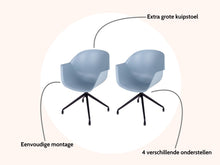 Load image into Gallery viewer, MaximaVida dining chair Cuyp XXL ice blue swivel frame legs - 2 pieces
