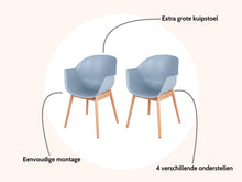 Load image into Gallery viewer, MaximaVida dining chair Cuyp XXL ice blue oak chair legs - 2 pieces
