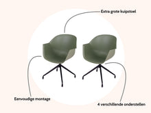 Load image into Gallery viewer, MaximaVida dining room chair Cuyp XXL olive green swivel frame chair legs - 2 pieces

