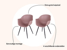 Load image into Gallery viewer, MaximaVida dining chair Cuyp XXL dusky pink conical chair legs - 2 pieces
