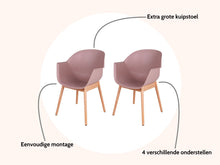 Load image into Gallery viewer, MaximaVida dining chair Cuyp XXL dusky pink oak chair legs - 2 pieces
