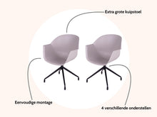 Load image into Gallery viewer, MaximaVida dining chair Cuyp XXL taupe swivel frame legs - 2 pieces
