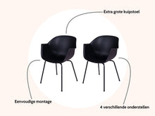 Load image into Gallery viewer, MaximaVida dining chair Cuyp XXL black tube frame chair legs -2 pieces
