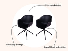 Load image into Gallery viewer, MaximaVida dining chair Cuyp XXL black swivel frame - 2 pieces
