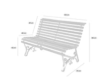 Load image into Gallery viewer, MaximaVida garden bench Budapest 120 cm - from exclusive Taliwood

