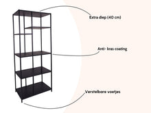 Load image into Gallery viewer, MaximaVida industrial wall cabinet Chicago 80 x 45 x 190 cm black - 150 kg carrying capacity
