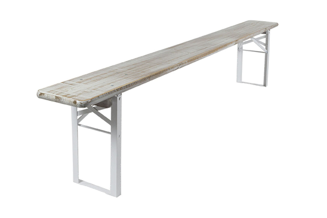 MaximaVida klappbare Picknickbank Berlin, whitewash, 200 x 25 cm