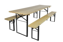 Lade das Bild in den Galerie-Viewer, MaximaVida klappbare Picknicktischgarnitur Berlin, versehen von Klarlack, 200 cm
