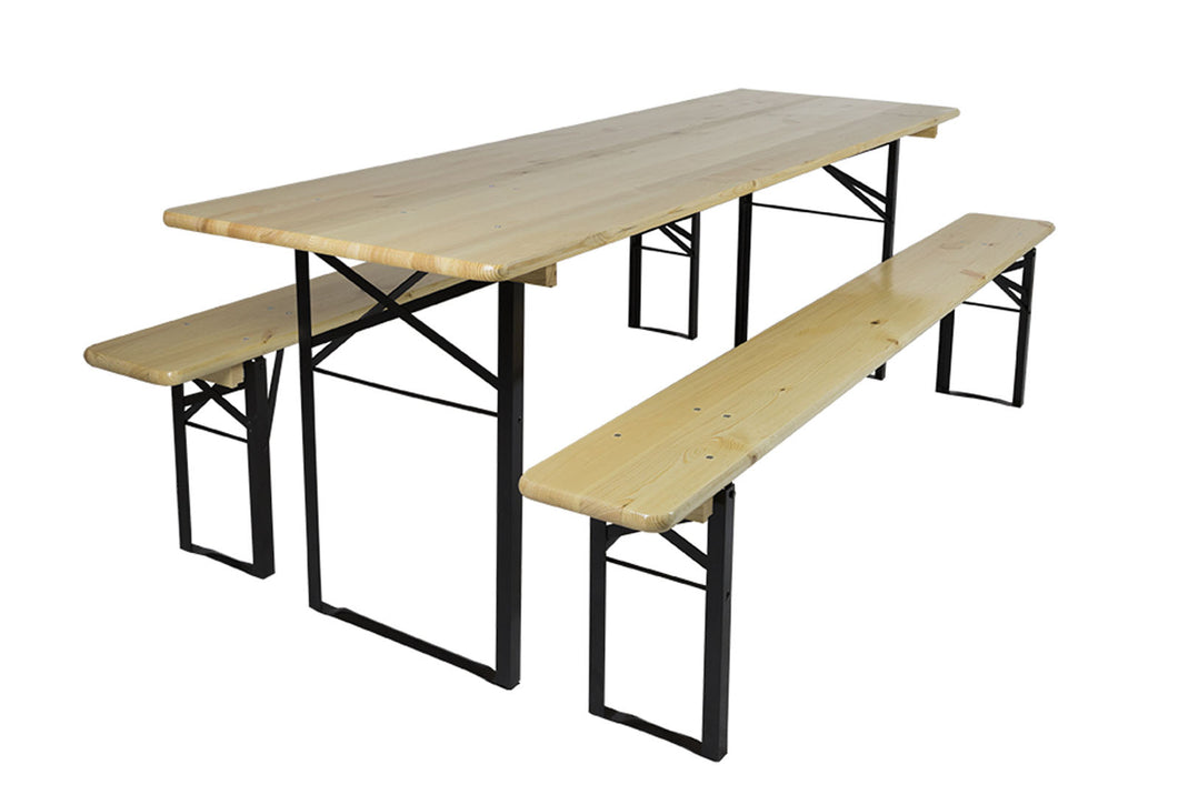 MaximaVida klappbare Picknicktischgarnitur Berlin, versehen von Klarlack, 200 cm