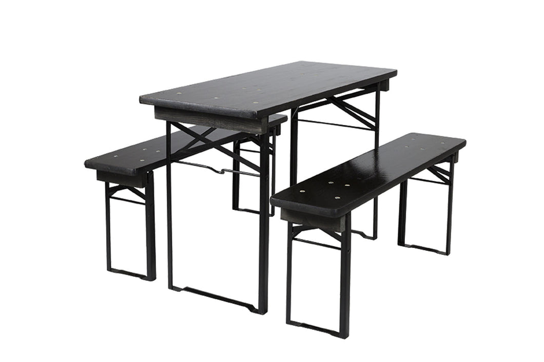 MaximaVida foldable picnic set Berlin 120 cm black - FSC certified