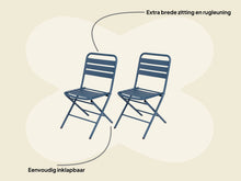 Load image into Gallery viewer, MaximaVida folding metal garden chair Max petrol blue  box of 2
