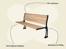 Afbeelding in Gallery-weergave laden, MaximaVida staande gevelbank Jordaan met rugleuning 150 cm
