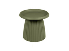 Afbeelding in Gallery-weergave laden, MaximaVida kunststof bijzettafel Mila rond 50 cm olijfgroen
