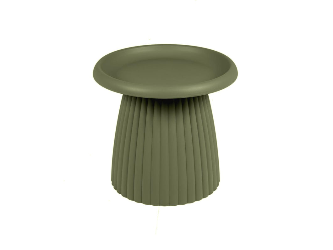 MaximaVida plastic side table Mila round 50 cm olive green