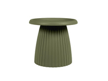 Afbeelding in Gallery-weergave laden, MaximaVida kunststof bijzettafel Mila rond 50 cm olijfgroen
