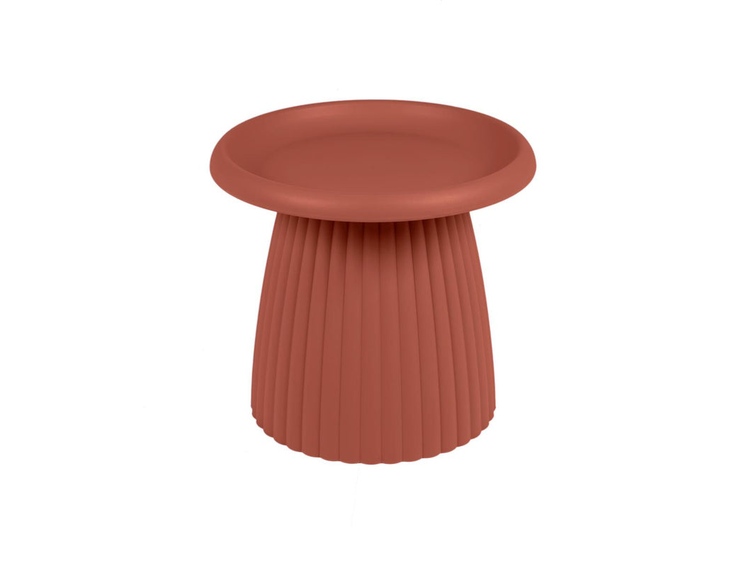 MaximaVida plastic side table Mila round 50 cm rust brown