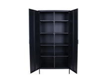 Load image into Gallery viewer, MaximaVida locker metal wardrobe Finn 90 x 50 x 185 cm black – 8 shelves

