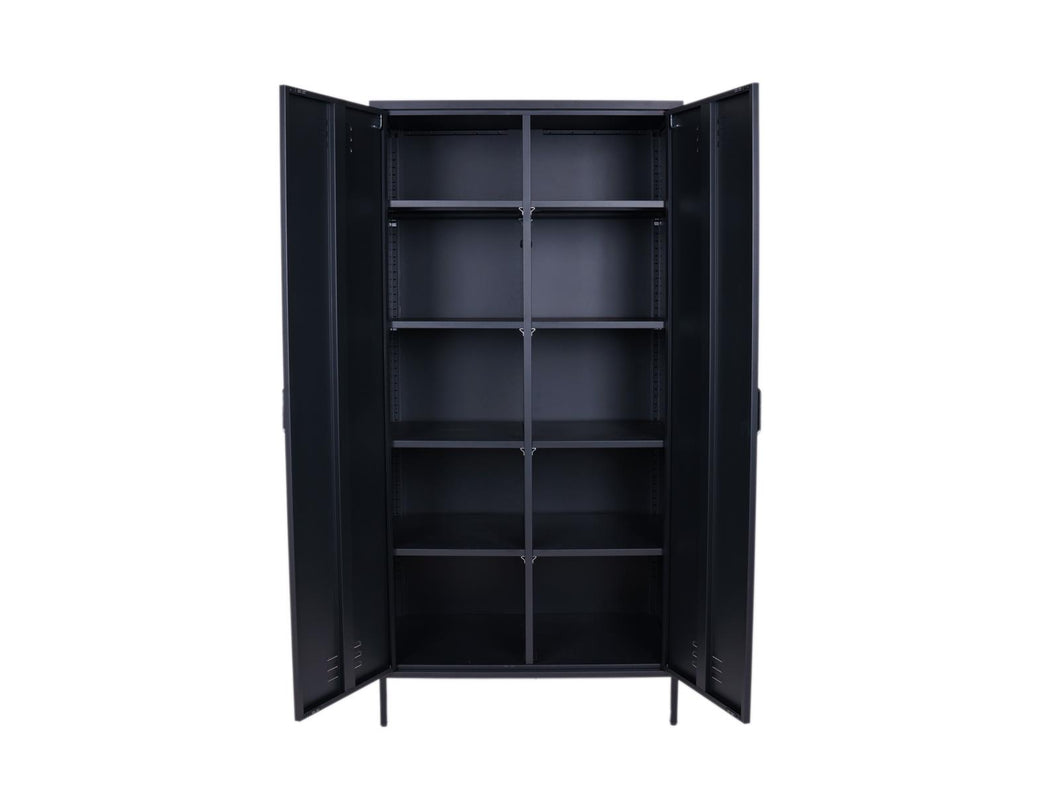 MaximaVida locker metal wardrobe Finn 90 x 50 x 185 cm black – 8 shelves