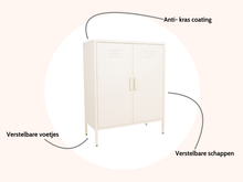 Load image into Gallery viewer, MaximaVida metal locker cabinet Finn 80 x 40 x 102 cm ivory – 2 shelves
