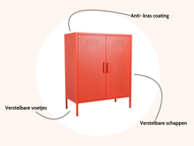 Load image into Gallery viewer, MaximaVida metal locker cabinet Finn 80 x 40 x 102 cm soft orange - 2 shelves

