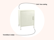 Load image into Gallery viewer, MaximaVida metal little locker cabinet Finn 52 x 40 x 67 cm ivory
