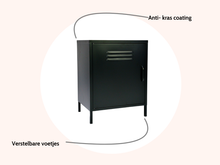Load image into Gallery viewer, MaximaVida metal little locker cabinet Finn black 52 x 40 x 67 cm
