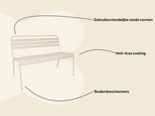 Lade das Bild in den Galerie-Viewer, MaximaVida Gartenbank Max aus Metall 120 cm elfenbein
