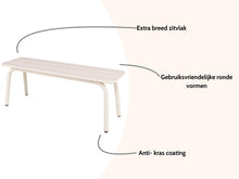Load image into Gallery viewer, MaximaVida metal garden bench Max 120 cm ivory - without backrest
