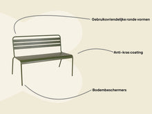 Lade das Bild in den Galerie-Viewer, MaximaVida Gartenbank Max aus Stahl 120 cm olivgrün
