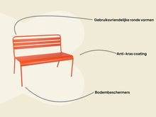 Lade das Bild in den Galerie-Viewer, MaximaVida Metall-Gartenbank Max 120 cm orange
