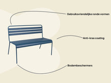 Lade das Bild in den Galerie-Viewer, MaximaVida Metall-Gartenbank Max 120 cm Petrolblau
