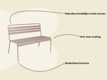 Load image into Gallery viewer, MaximaVida metal garden bench Max 120 cm taupe
