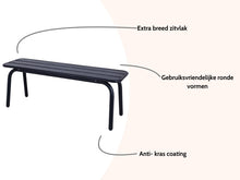 Load image into Gallery viewer, MaximaVida metal garden bench Max 120 cm black - without backrest
