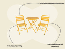 Load image into Gallery viewer, MaximaVida foldable round bistro set Max ochre yellow 70 cm - heavy duty version
