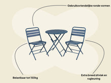 Lade das Bild in den Galerie-Viewer, MaximaVida klappbares rundes Bistroset Max Petrolblau 70 cm  extra schwere Ausführung
