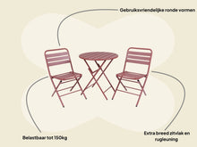 Lade das Bild in den Galerie-Viewer, MaximaVida klappbares rundes Bistroset Max Terrakotta 70 cm  extra schwere Ausführung
