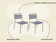 Load image into Gallery viewer, MaximaVida metal garden chair Max mouse grey - 2 pieces
