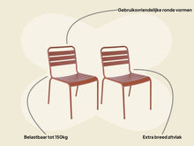 Afbeelding in Gallery-weergave laden, MaximaVida metalen tuinstoel Max roestbruin - doos per 2 stuks
