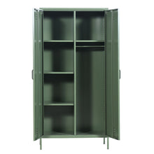Load image into Gallery viewer, OUTLET MaximaVida metalen kleding lockerkast Finn 90 x 50 x 185 cm olijfgroen - 4 schappen
