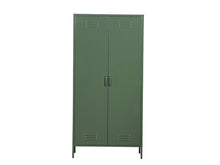 Load image into Gallery viewer, MaximaVida locker metal wardrobe Finn olive green 90 x 50 x 185 cm - 4 shelves
